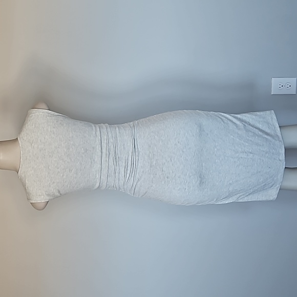 Ann Taylor Heather gray sleeveless comfy ruched dress-S - Picture 3 of 6